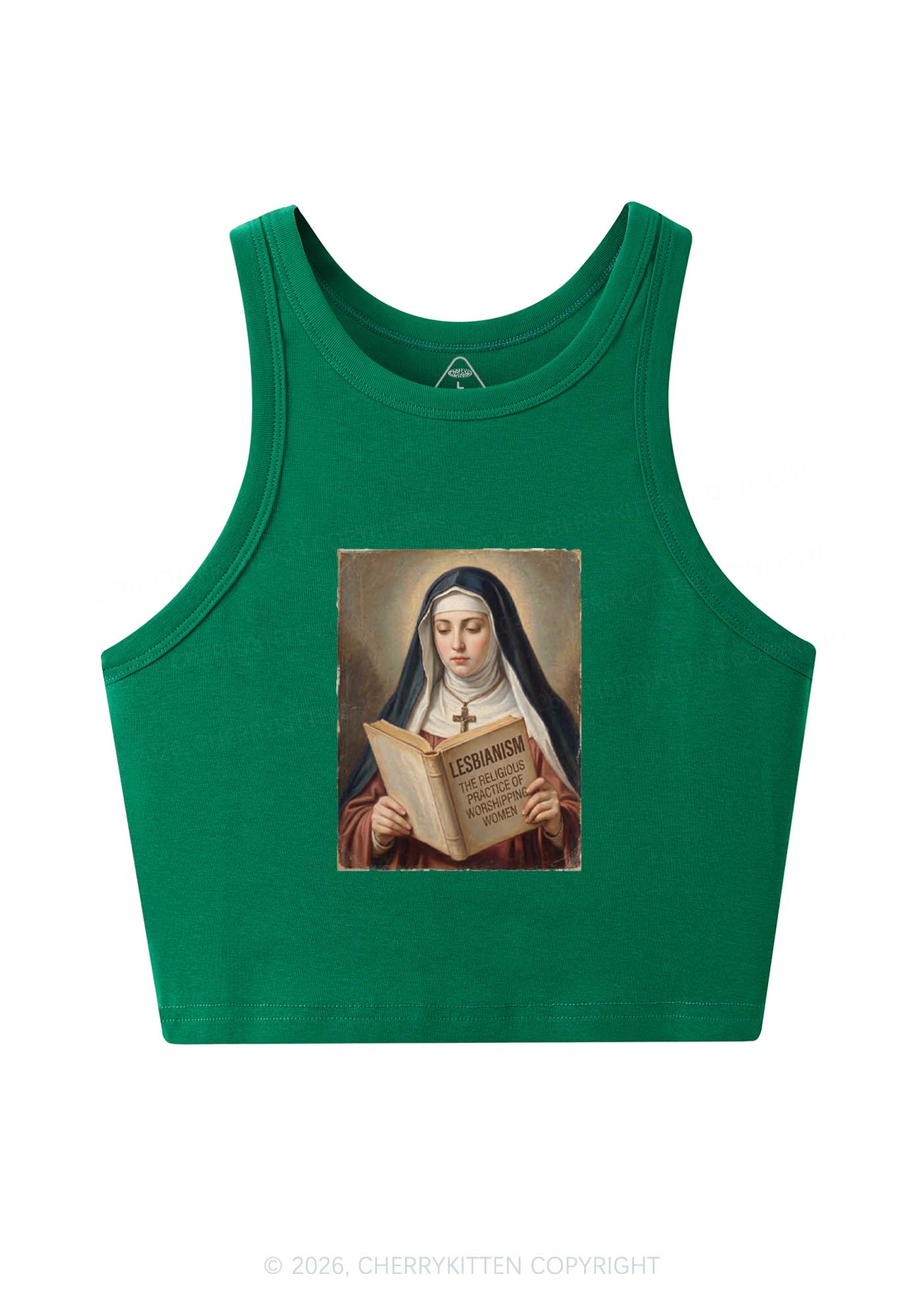 Lesbianism Nun Pride Y2K Crop Tank Top Cherrykitten