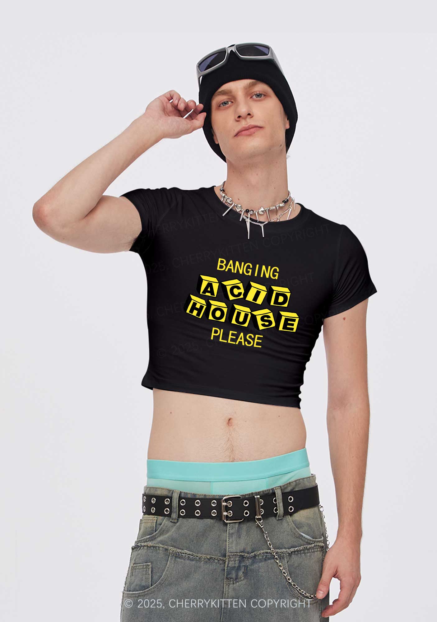 Banging Acid House Y2K Baby Tee Cherrykitten