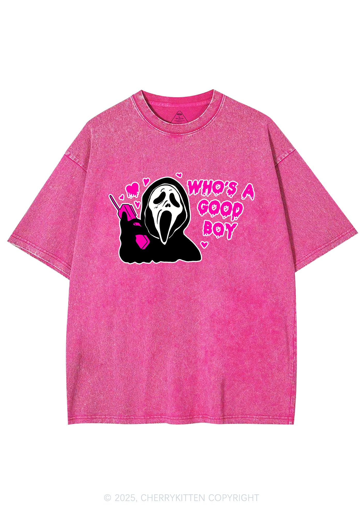 Halloween Whos Good Boy Y2K Washed Tee Cherrykitten