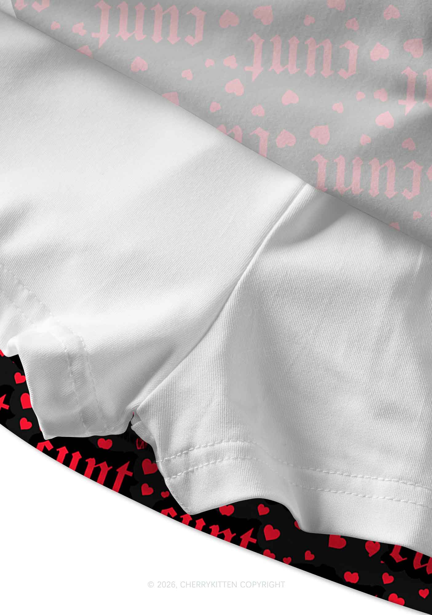 Red Hearts Cxxt Valentine's Day Y2K Print Mini Skirt Cherrykitten