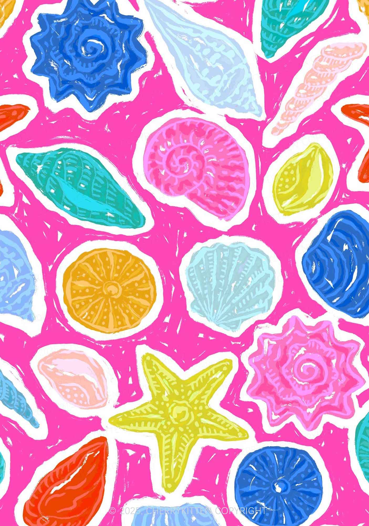 Colorful Seashell Y2K Print Bikini Set Cherrykitten