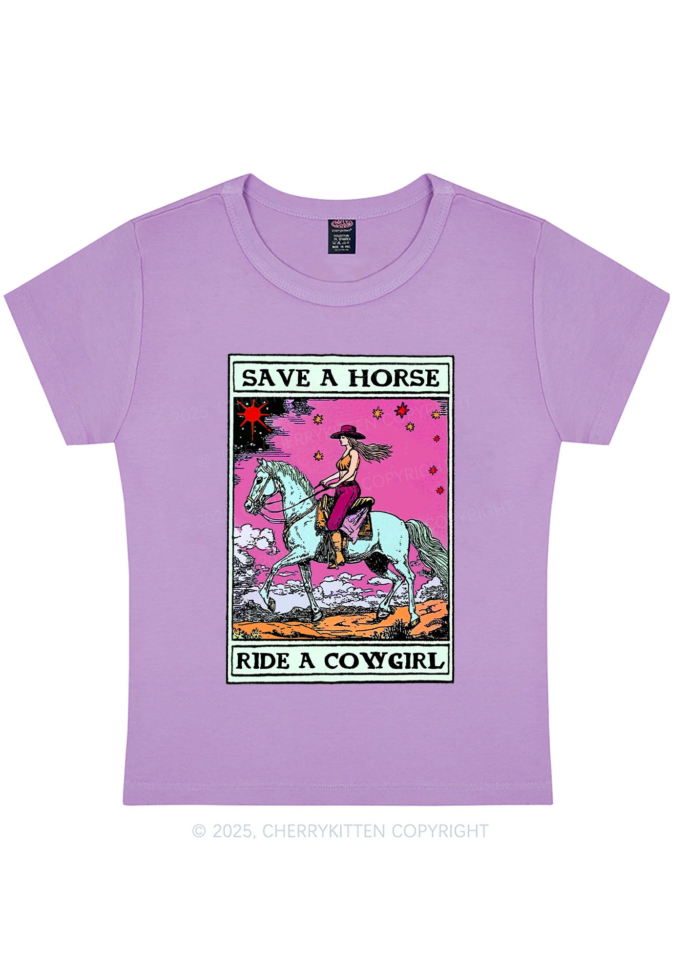 Save Horse Ride Cowgirl Pride Y2K Baby Tee Cherrykitten