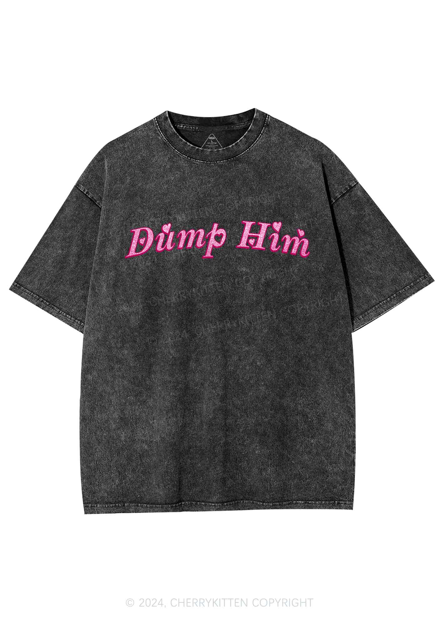 Dump Him Y2K Valentine's Day Washed Tee Cherrykitten