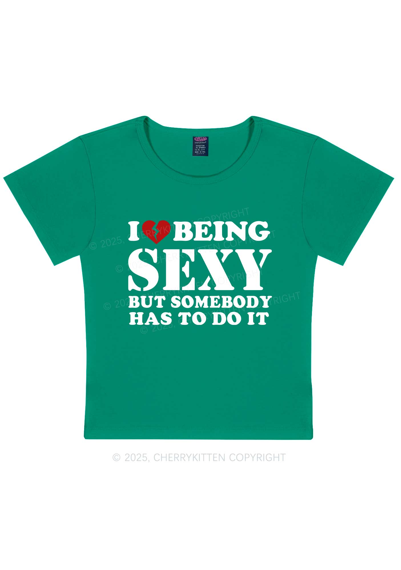 Being Sexy Tough Y2K Baby Tee Cherrykitten