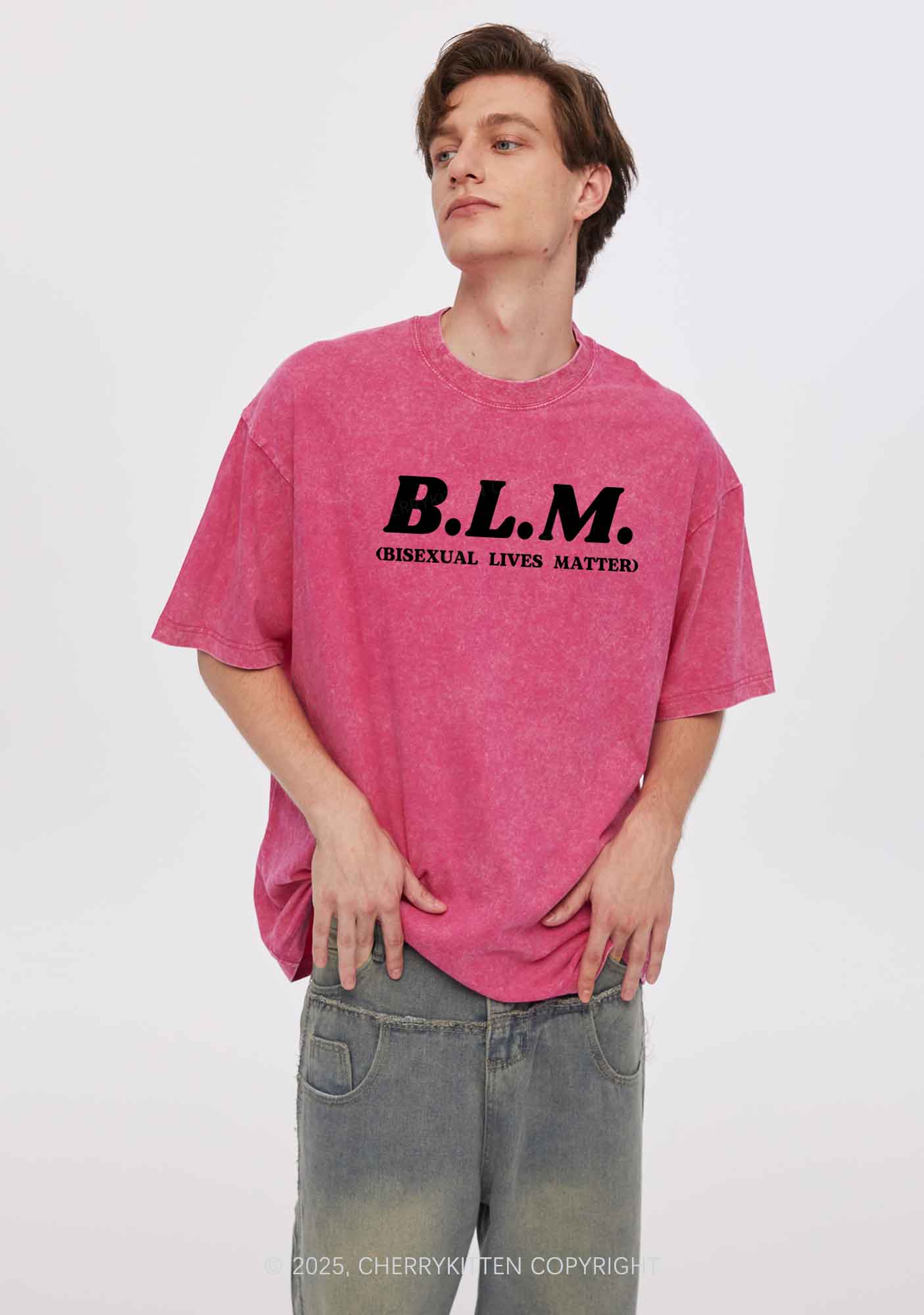 Bisexual Lives Matter Pride Y2K Shirts Washed Tee Cherrykitten
