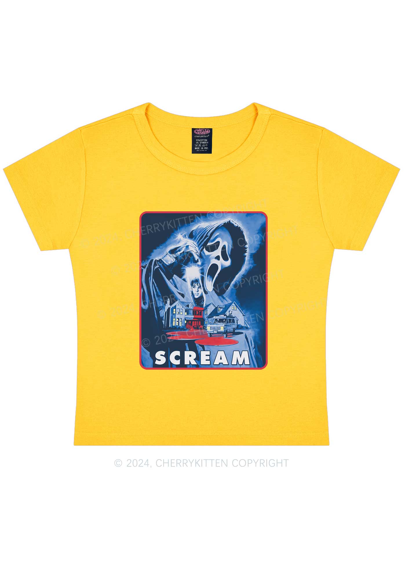 Scream Halloween Y2K Baby Tee Cherrykitten