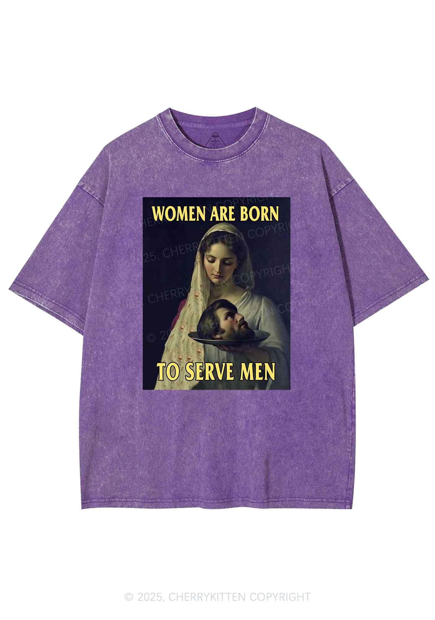 Women Born To Serve Y2K Washed Tee Cherrykitten