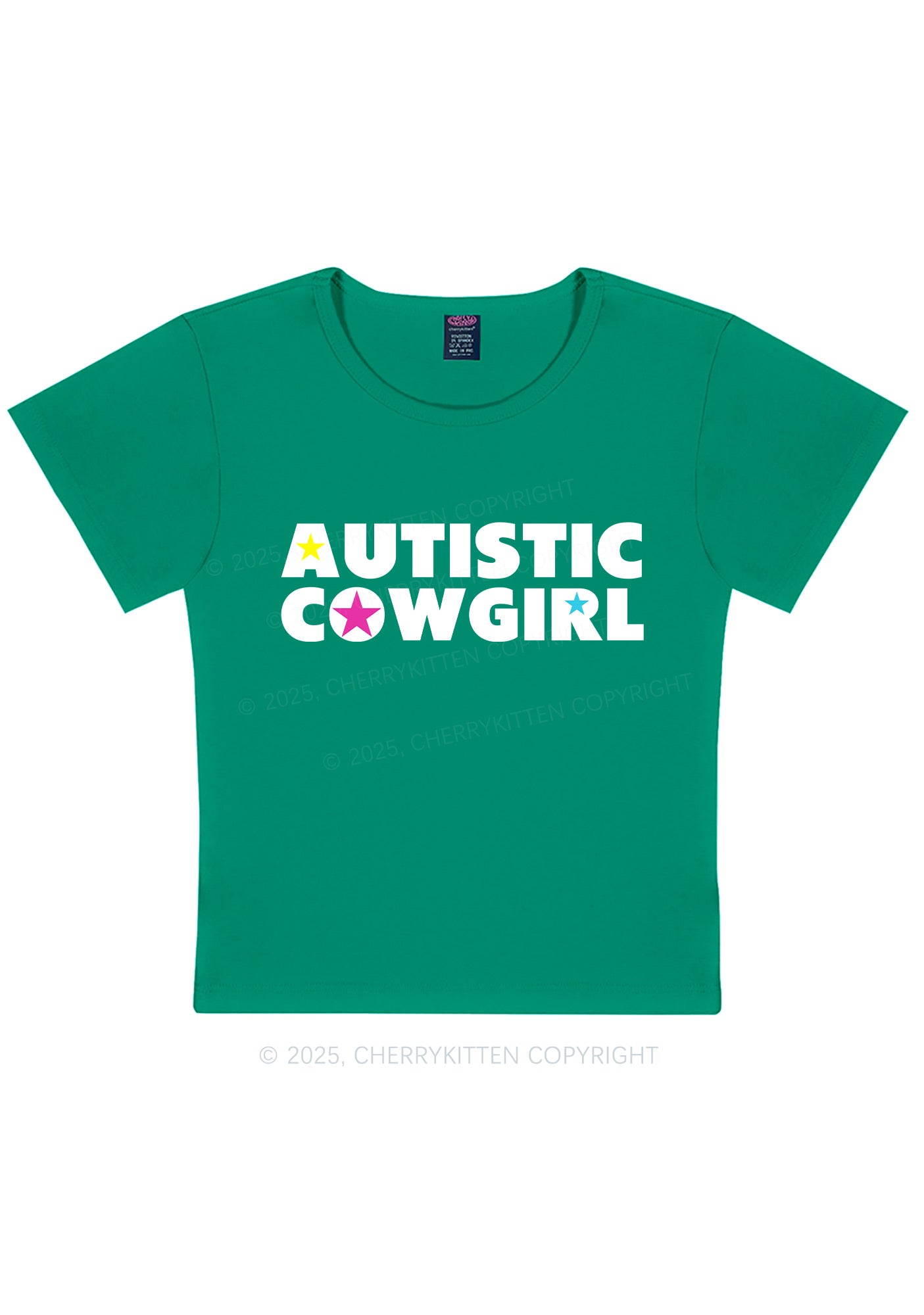 Autistic Cowgirl Y2K Baby Tee Cherrykitten