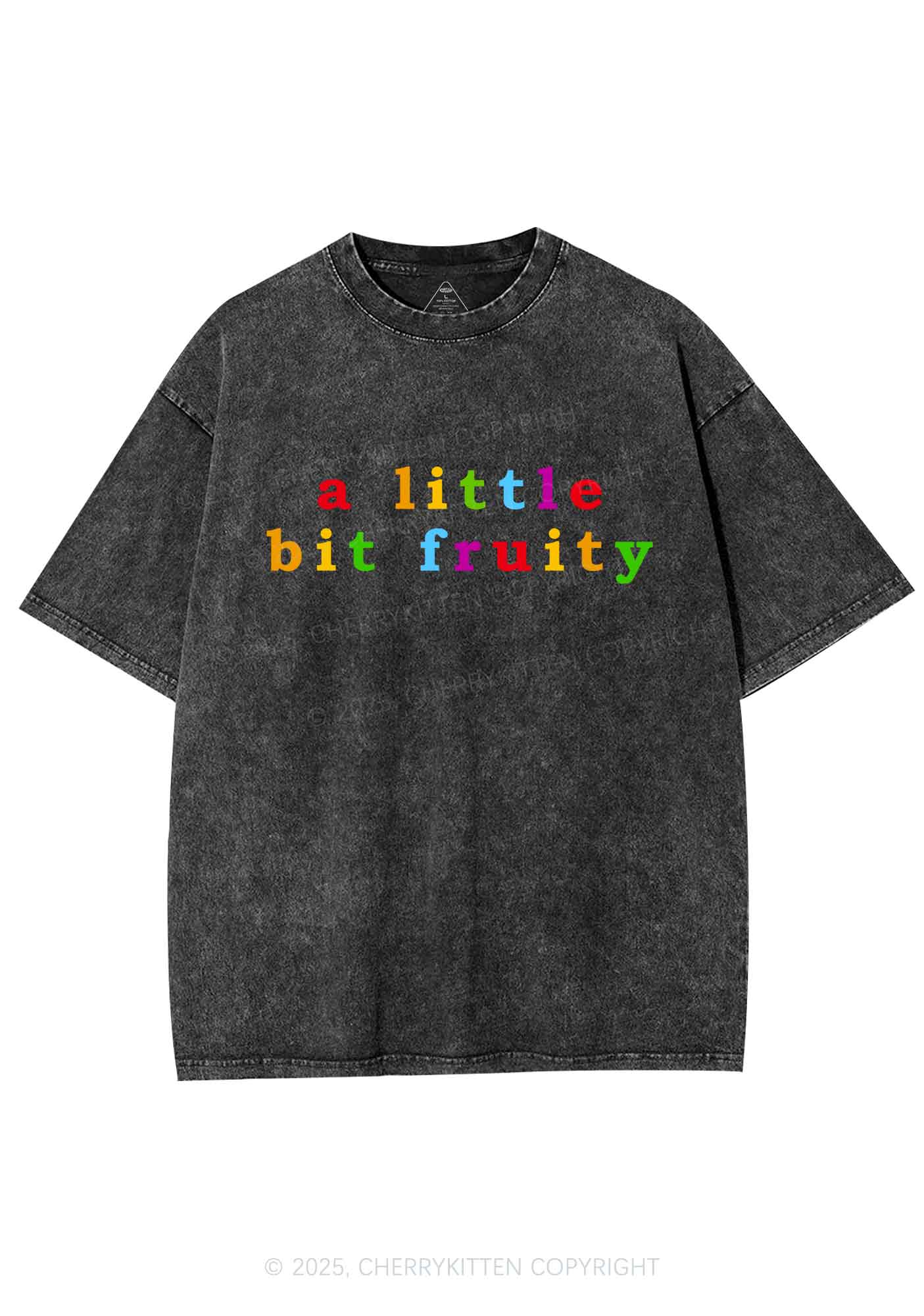 A Little Bit Fruity Y2K Shirts Washed Tee Cherrykitten