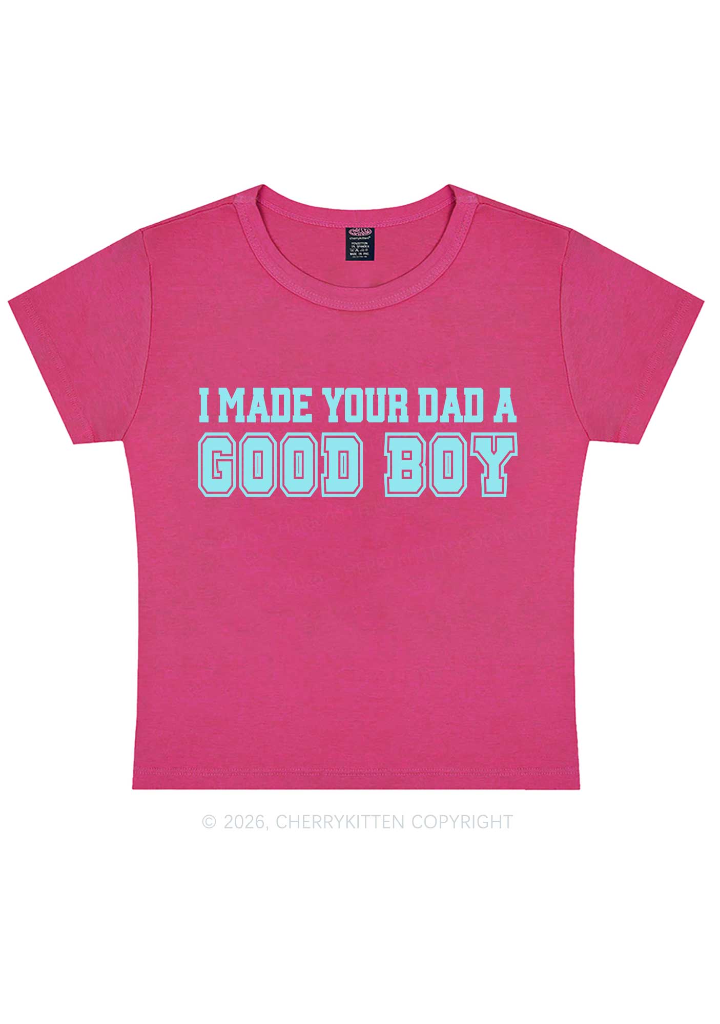 Made Your Dad A Good Boy Y2K Baby Tee Cherrykitten