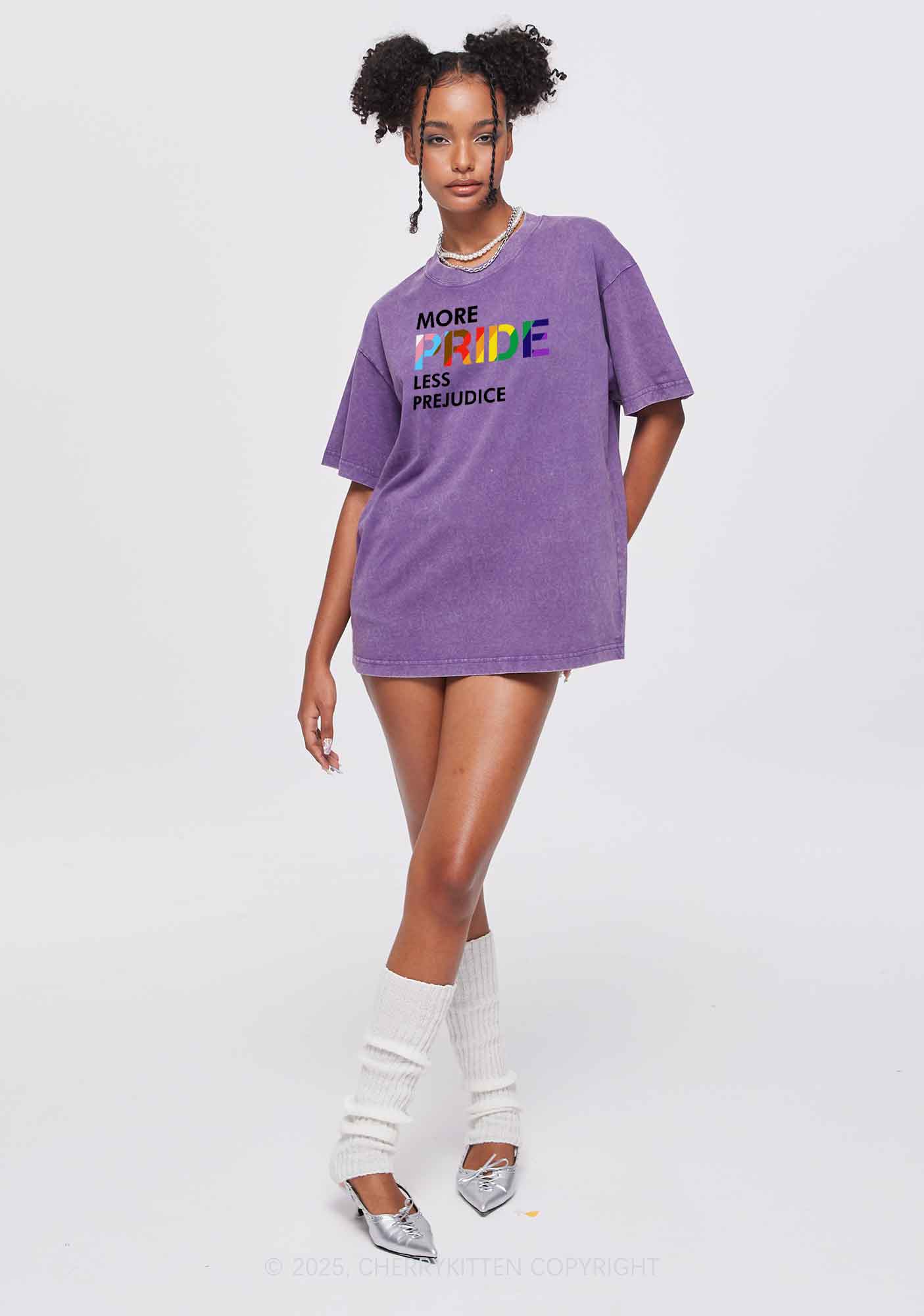 More Pride Less Prejudice Y2K Shirts Washed Tee Cherrykitten