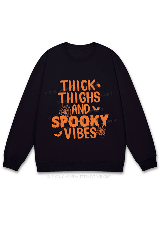 Bat Spider Spooky Vibes Halloween Y2K Sweatshirt Cherrykitten