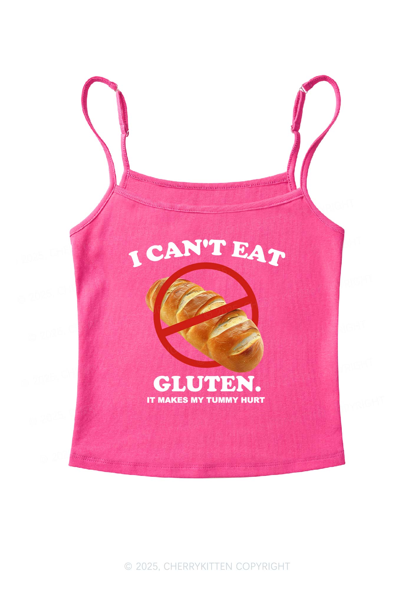 I Cant Eat Gluten Y2K Spaghetti Strap Cami Cherrykitten