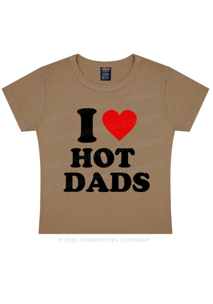I Love Hot Dads Y2K Baby Tee