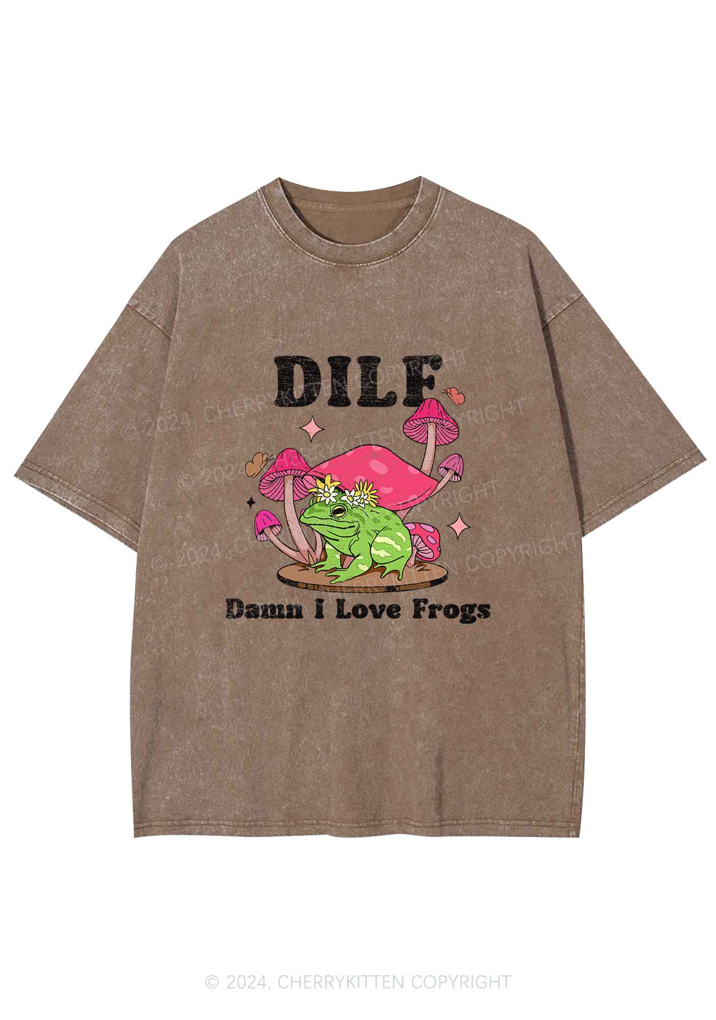 I Love Frogs Y2K Washed Tee Cherrykitten