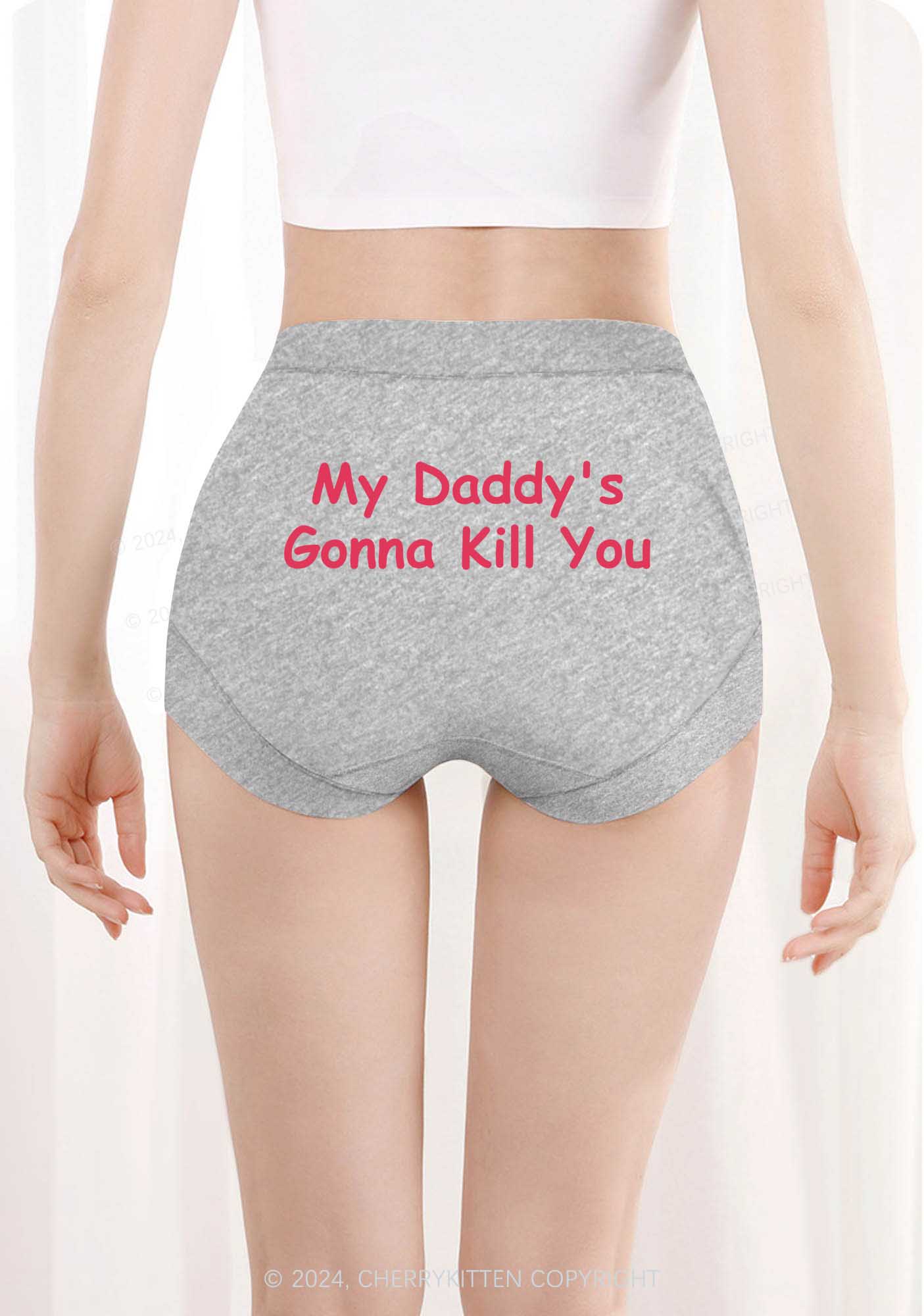 Daddy's Gonna Kill You Y2K Mid Rise Waist Boyshort Cherrykitten