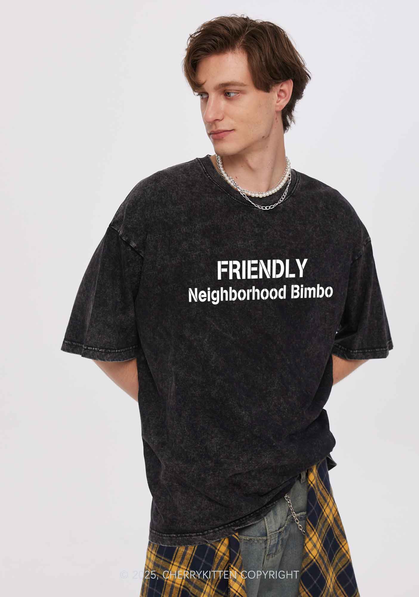 Friendly Neighborhood Bimbo Y2K Shirts Washed Tee Cherrykitten
