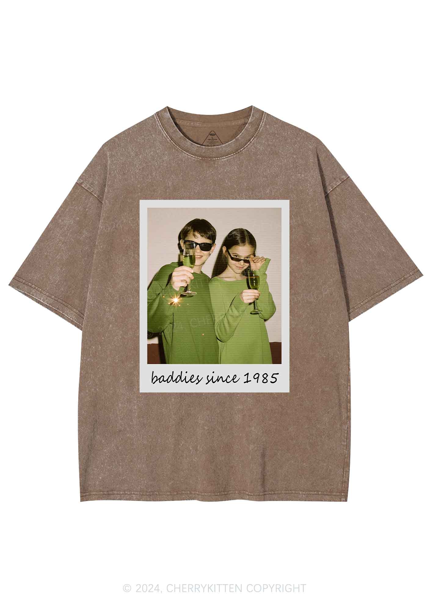 Baddies Since Y2K Valentine's Day Washed Tee Cherrykitten