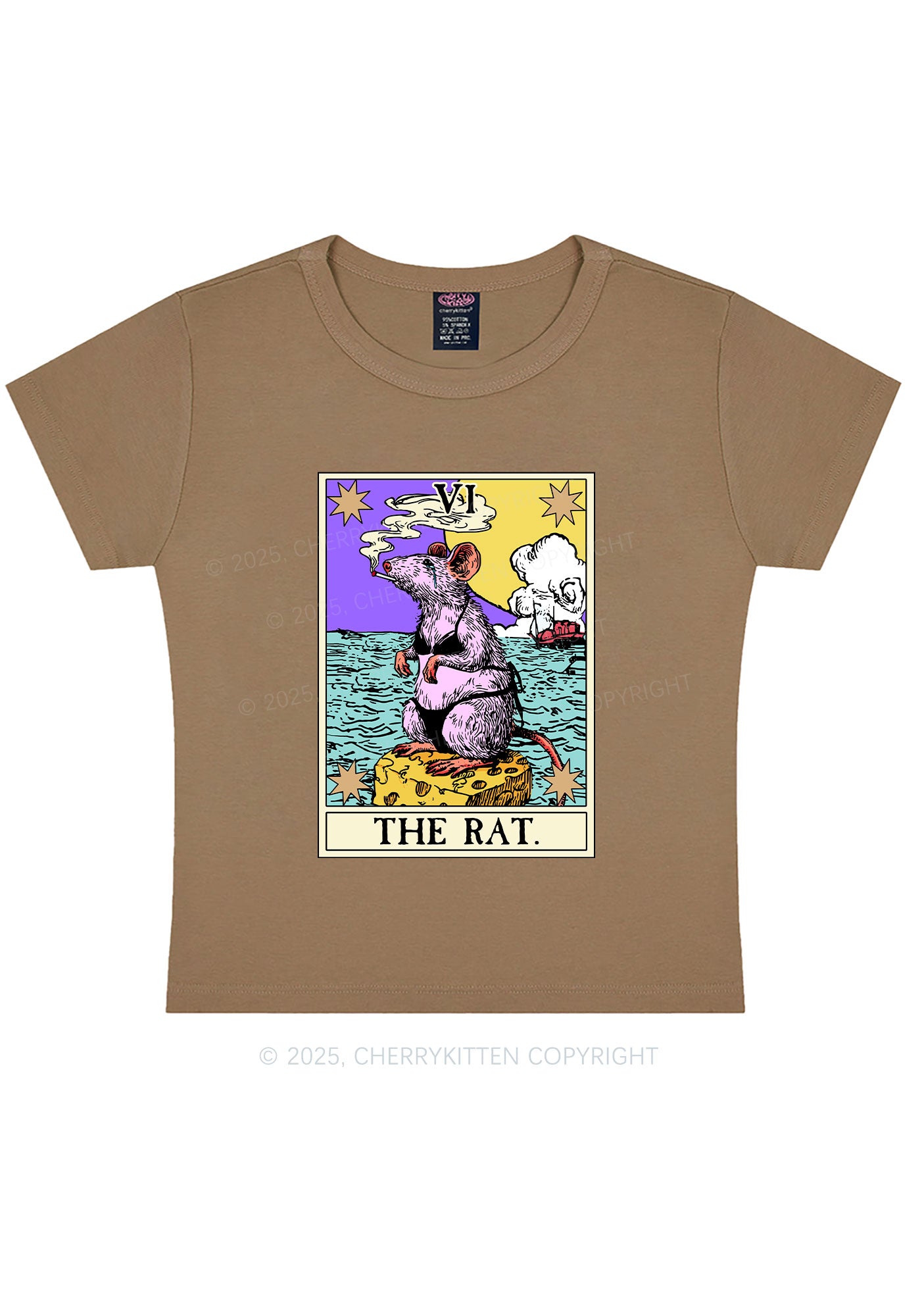 The Rat Smoking Y2K Baby Tee Cherrykitten
