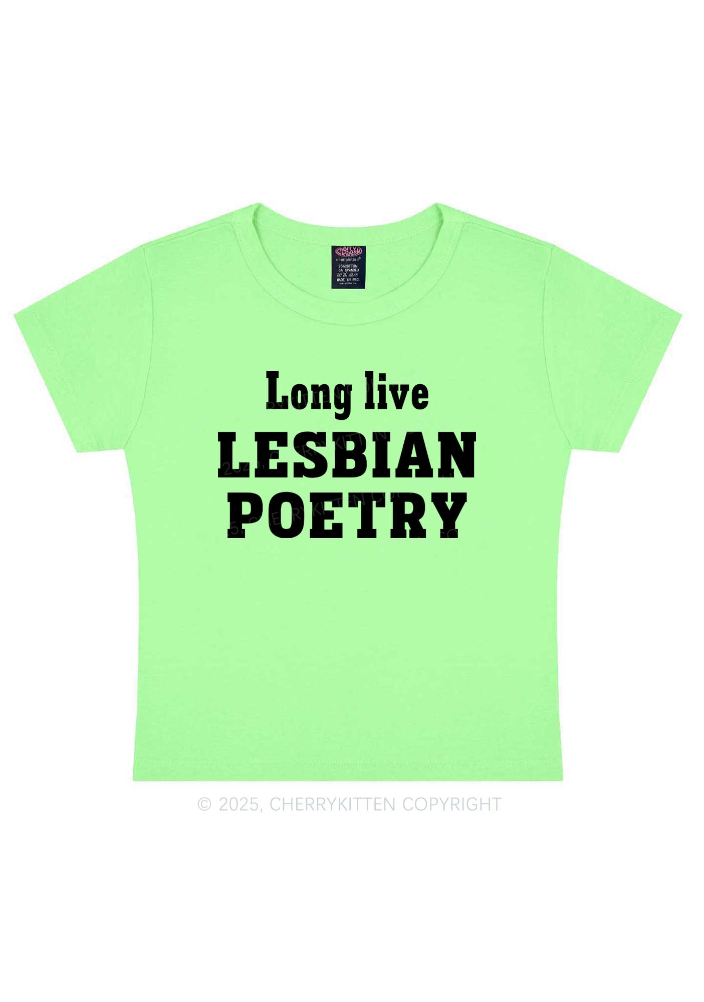 Lesbian Poetry Pride Y2K Baby Tee Cherrykitten