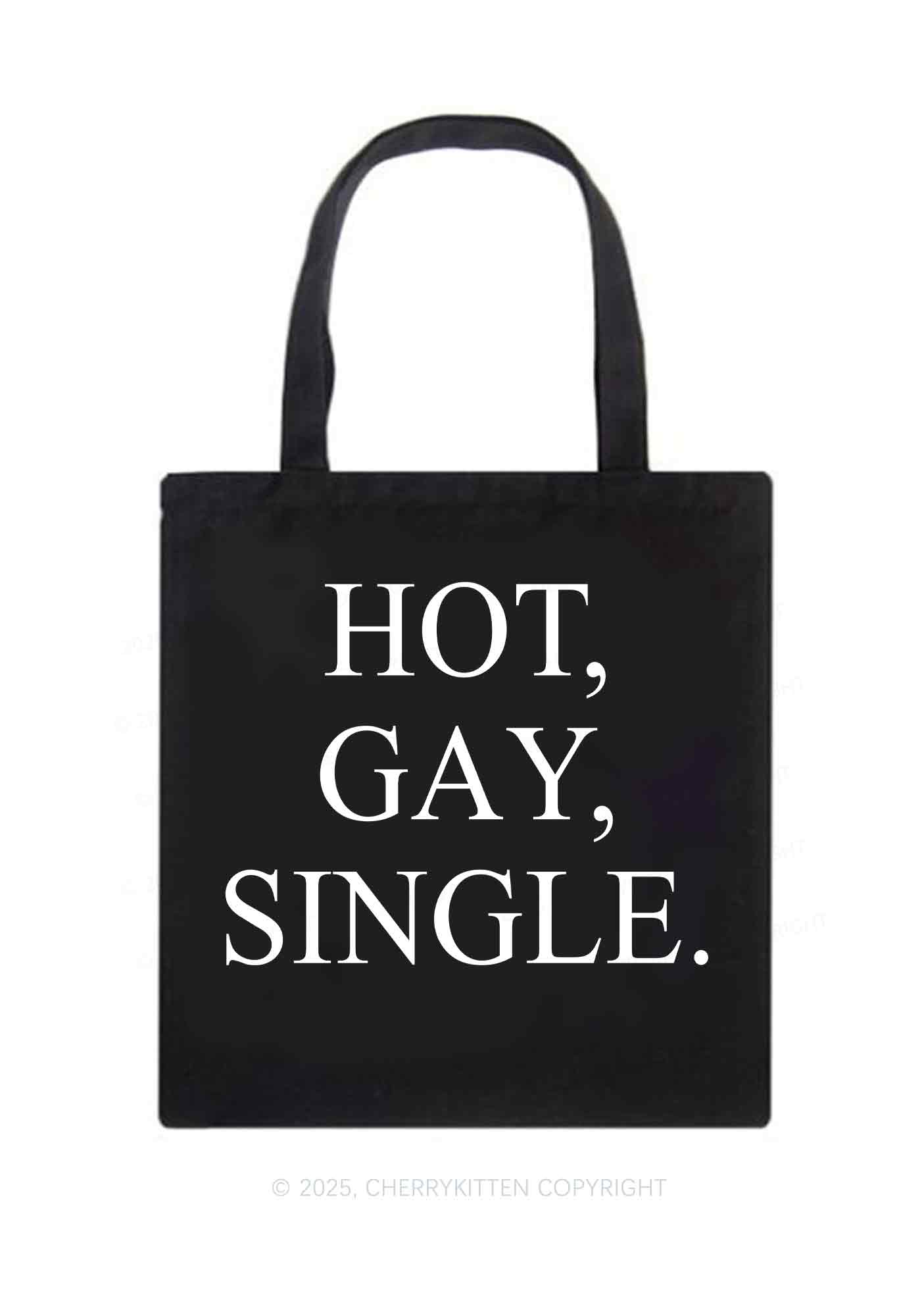 Hot Gay Single Pride Y2K Canvas Tote Bag Cherrykitten