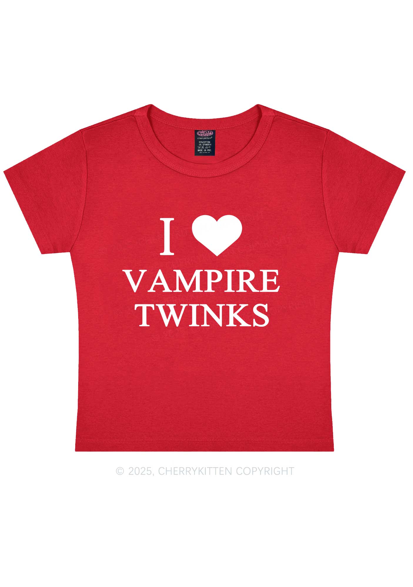 I Love Vampire Twinks Y2K Baby Tee Cherrykitten