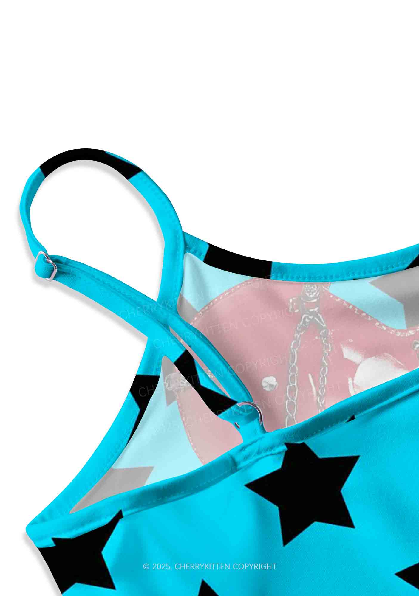 Punk Red Heart Y2K Print Cami Crop Top Cherrykitten