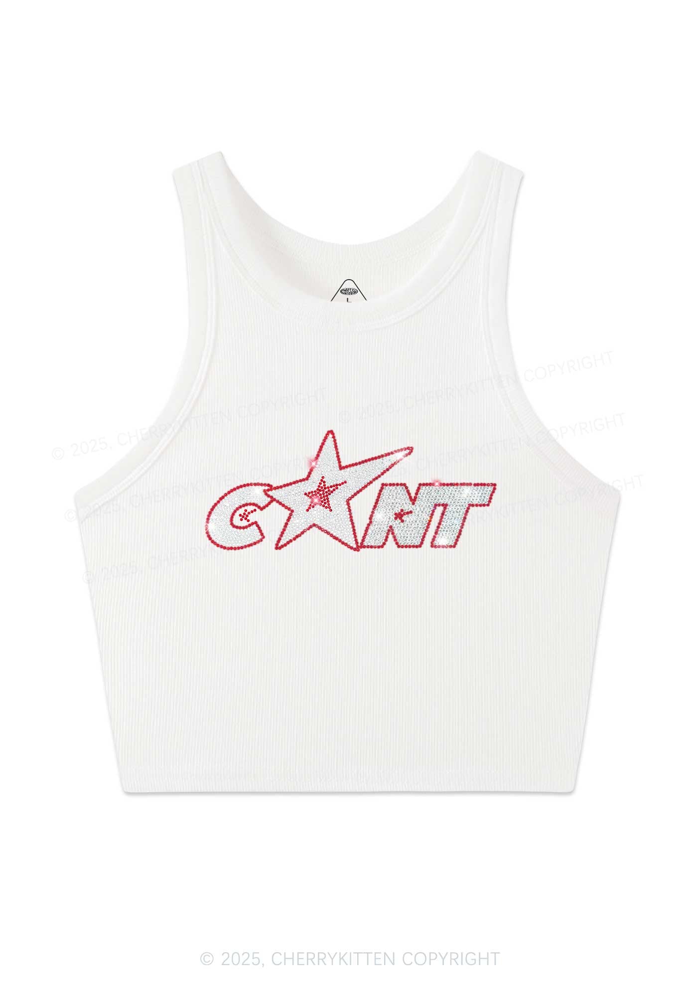 Rhinestone Star Cxxt Y2K Crop Tank Top Cherrykitten