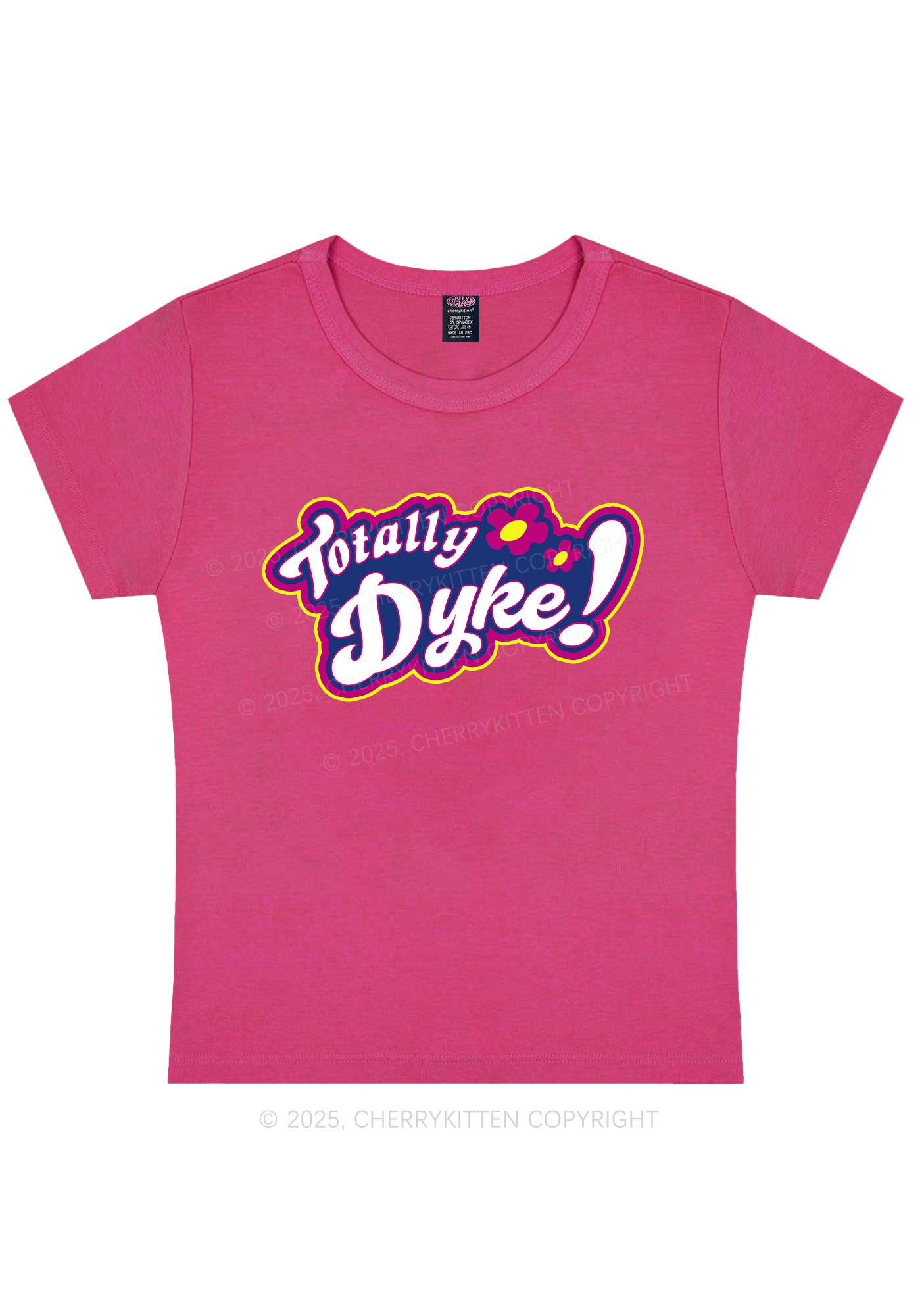 Totally Dyke Pride Y2K Baby Tee Cherrykitten