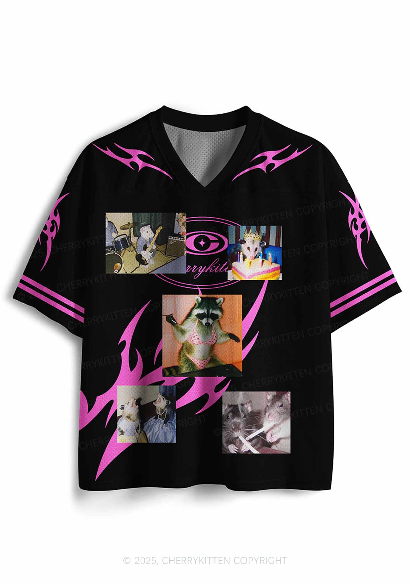 Custom Hot Pink Flame Y2K Sport Jersey Shirts Cherrykitten