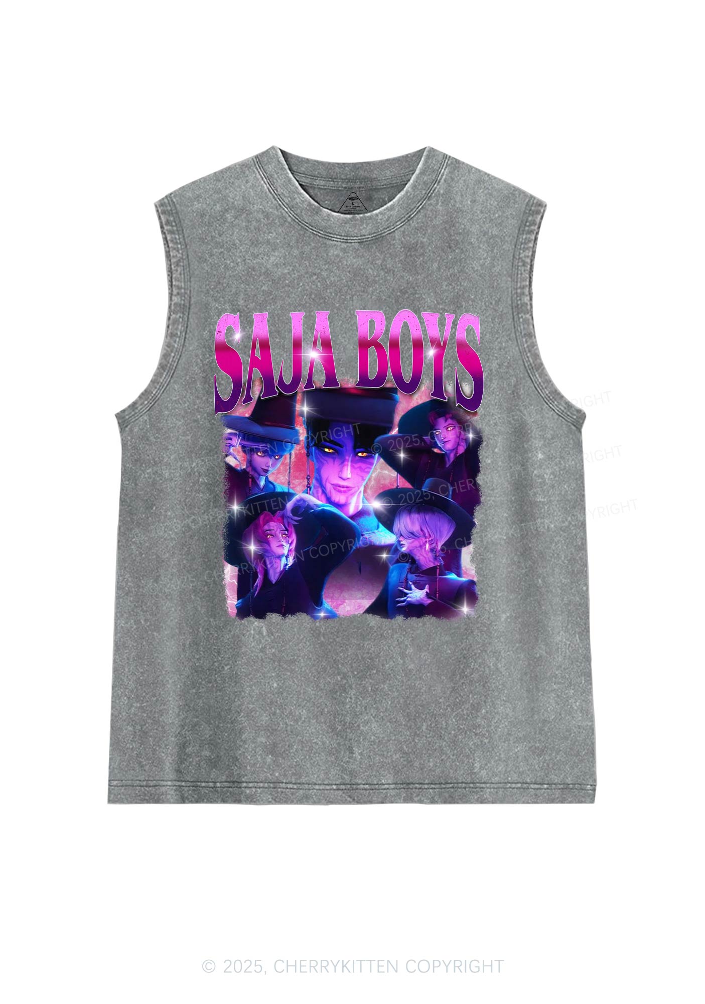Kpop Boy Group Y2K Washed Muscle Tank Cherrykitten