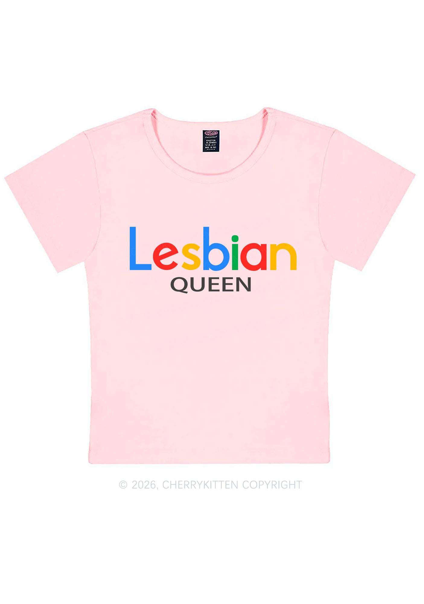 Lesbian Queen Pride Y2K Baby Tee Cherrykitten