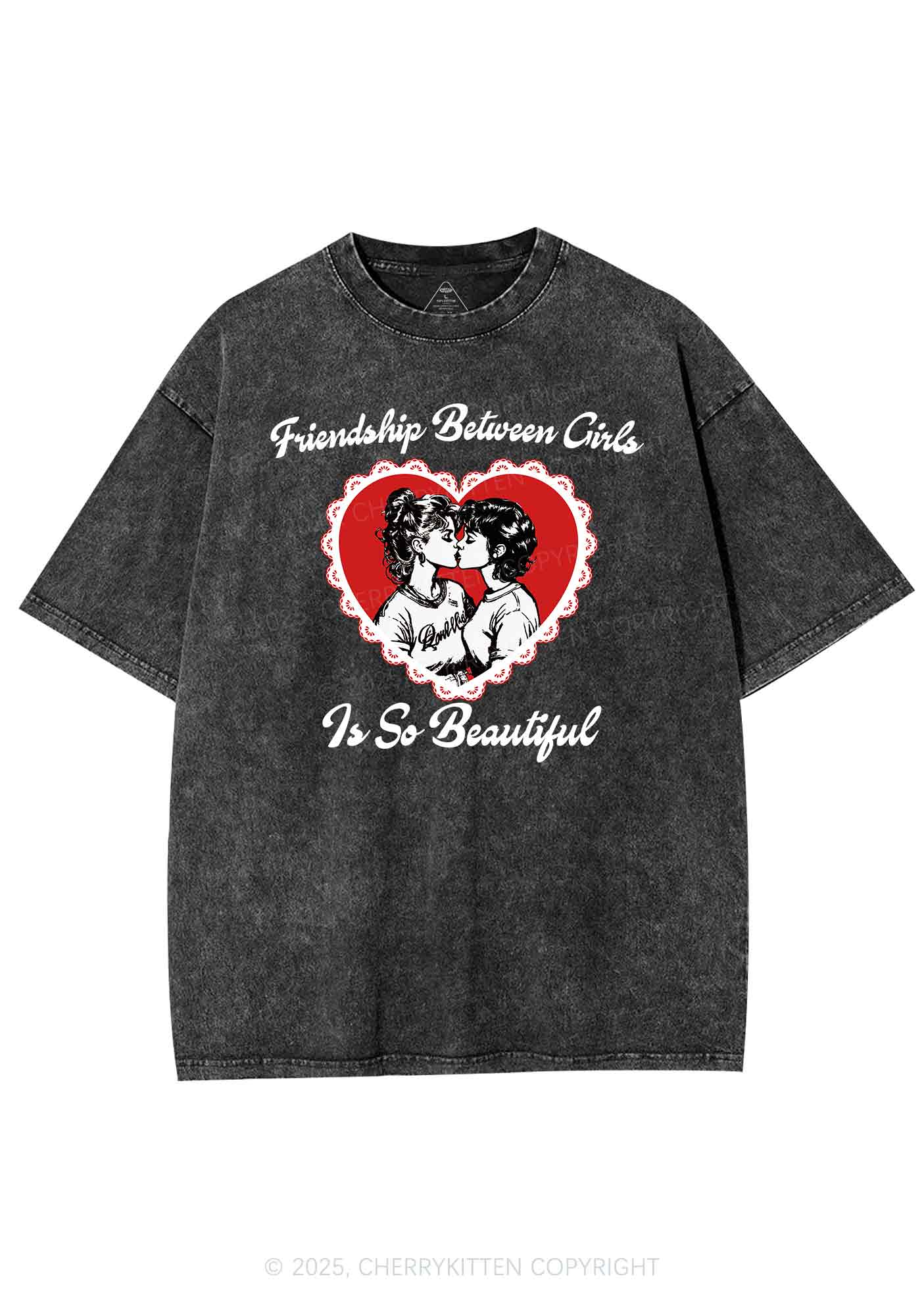 Friendship Between Girls Pride Y2K Shirts Washed Tee Cherrykitten