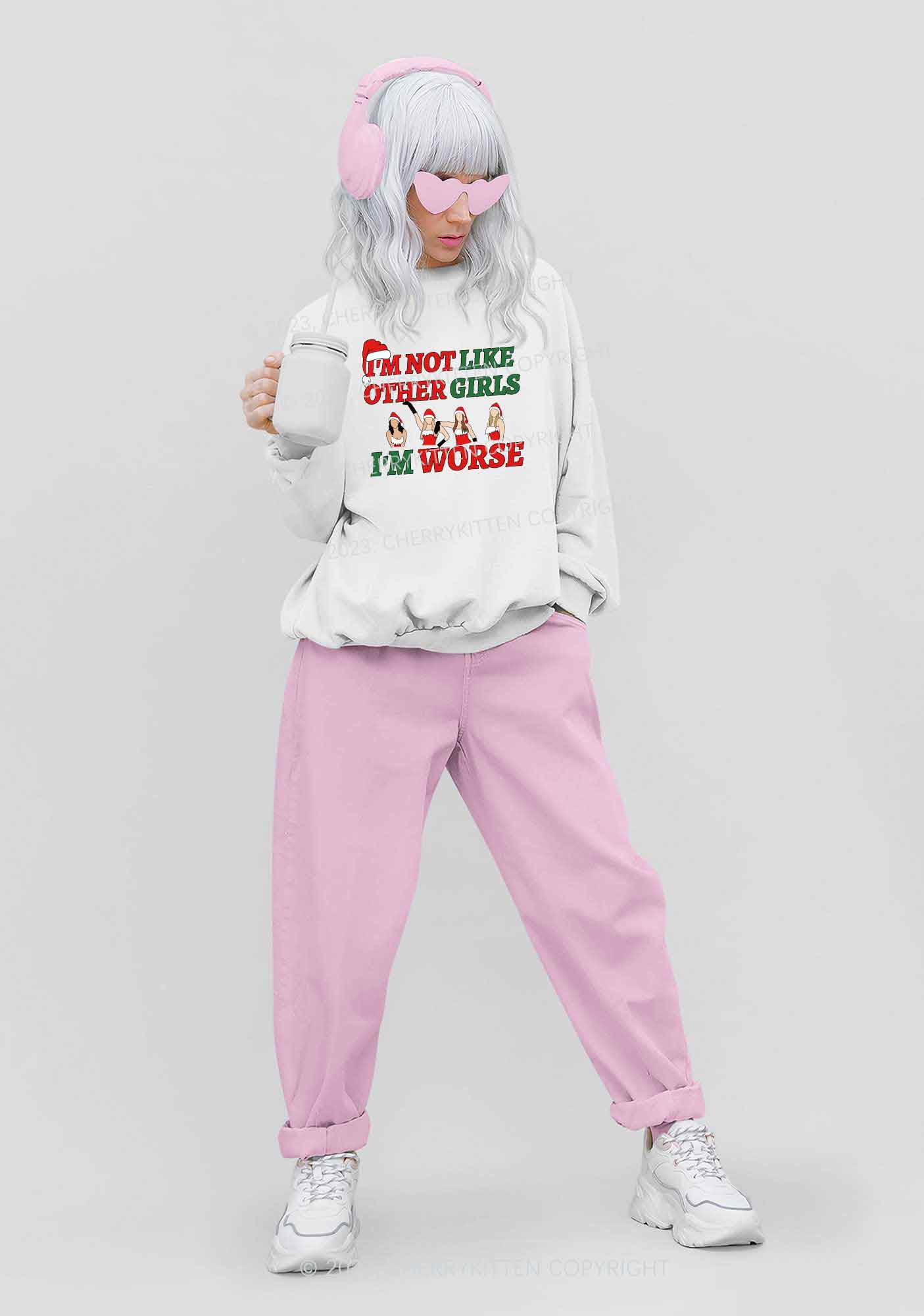 I'm Worse Y2K Sweatshirt Cherrykitten