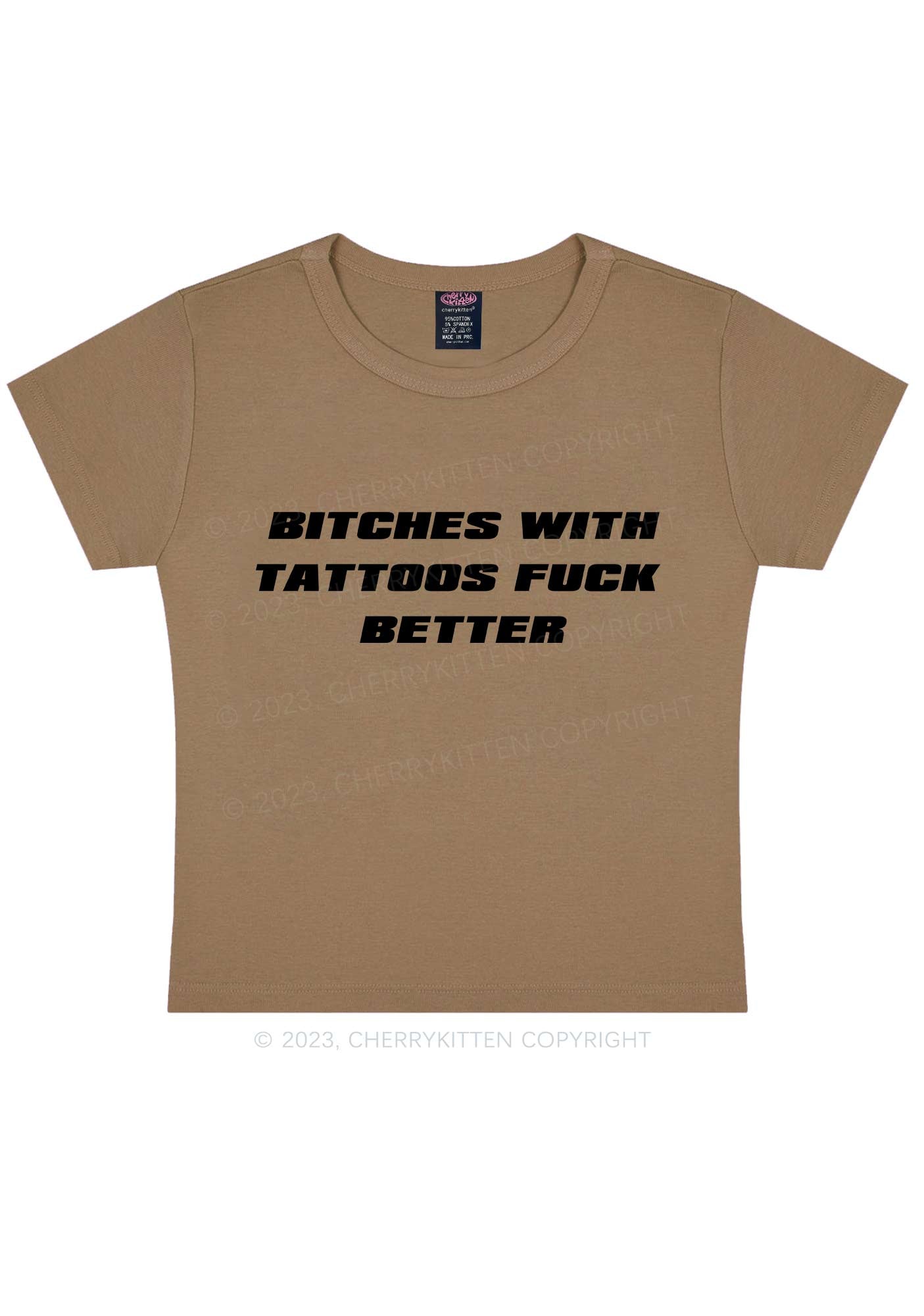 Bxxches With Tattoos Fxxk Better Y2k Baby Tee