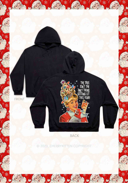The Only Thing Getting Lit This Year Christmas Y2K Hoodie Cherrykitten