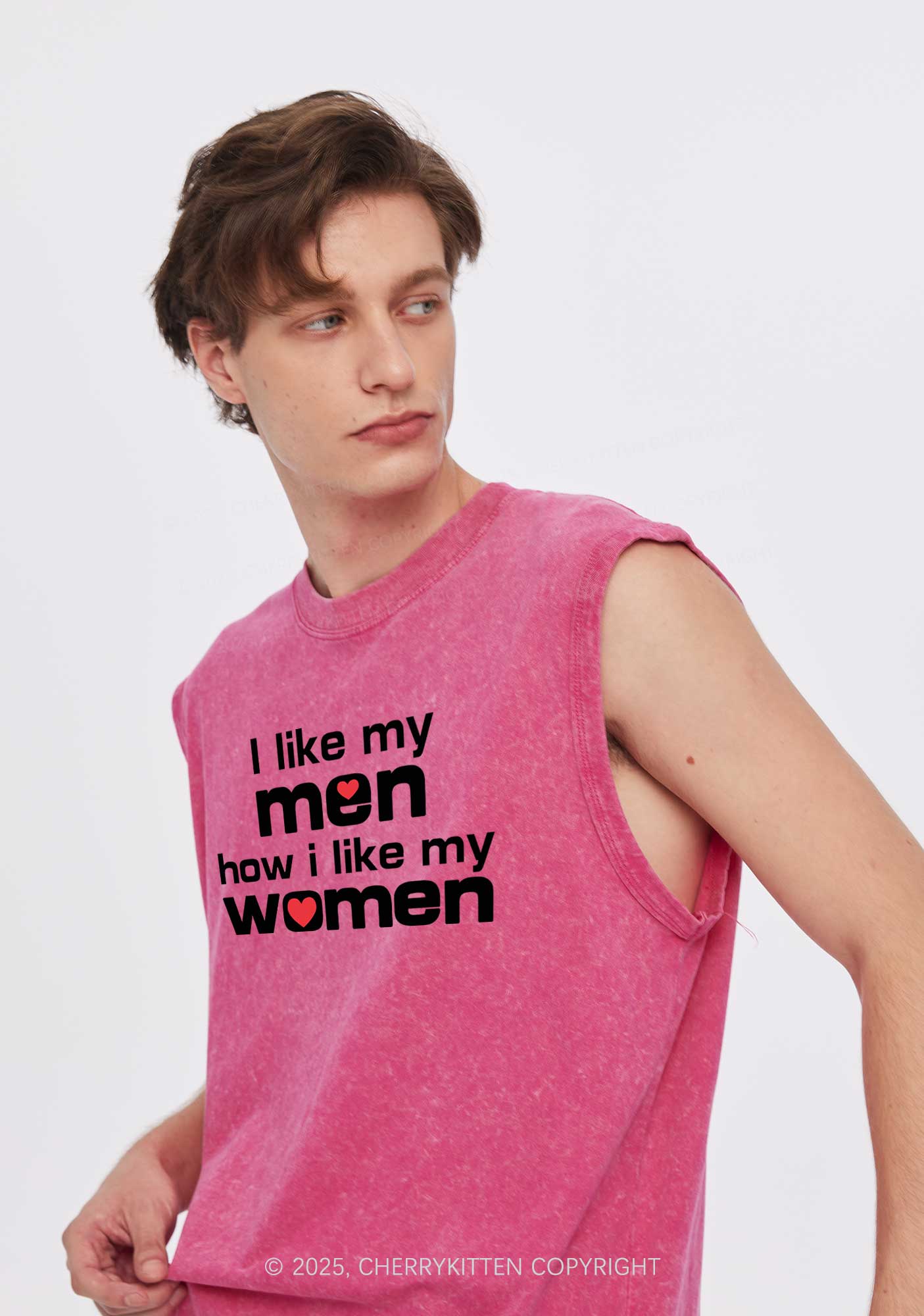 I Like My Men Pride Y2K Washed Muscle Tank Cherrykitten