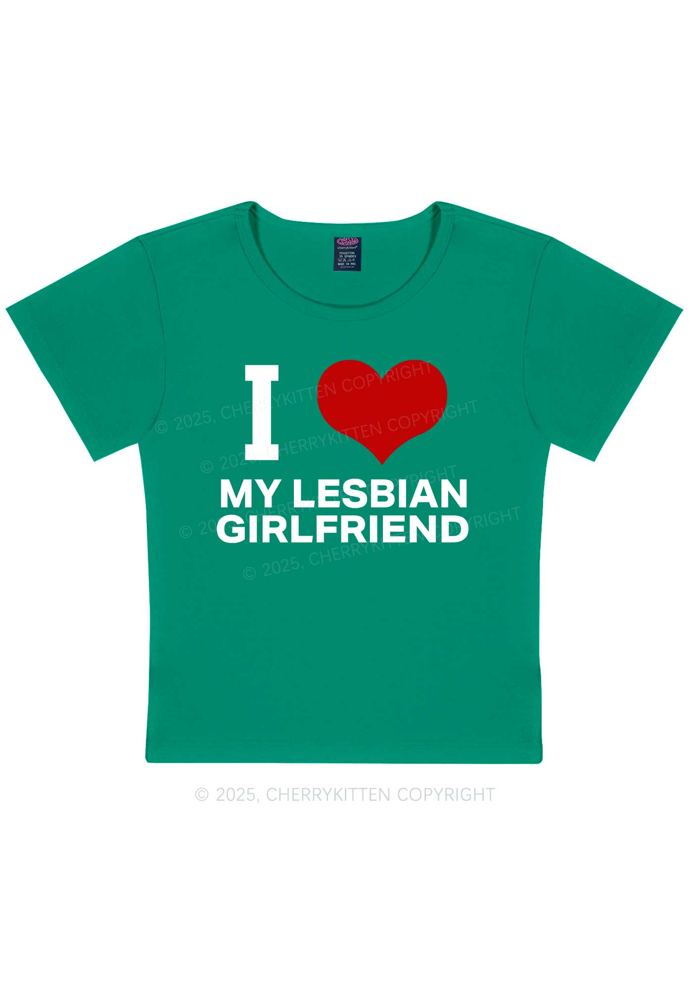 I Love My Lesbian GF Y2K Baby Tee Cherrykitten