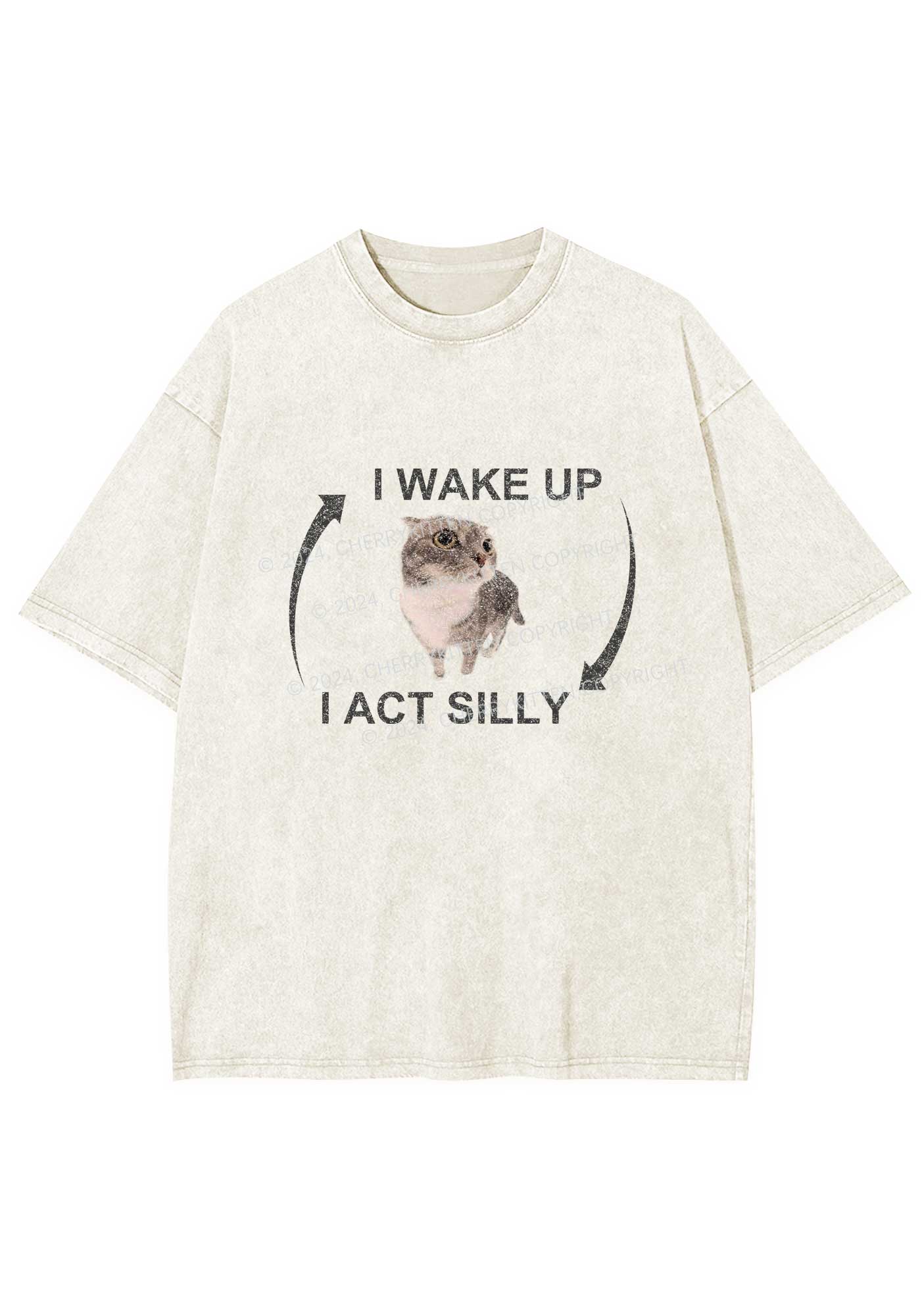 Wake Up Act Silly Y2K Washed Tee Cherrykitten