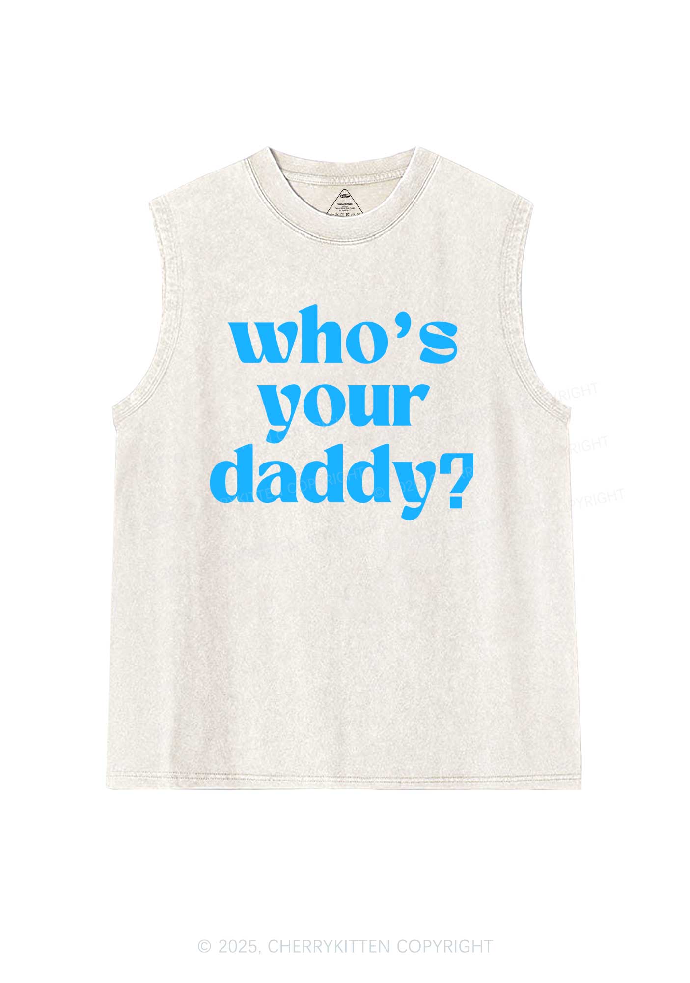 Whos Your Daddy Y2K Washed Muscle Tank Cherrykitten