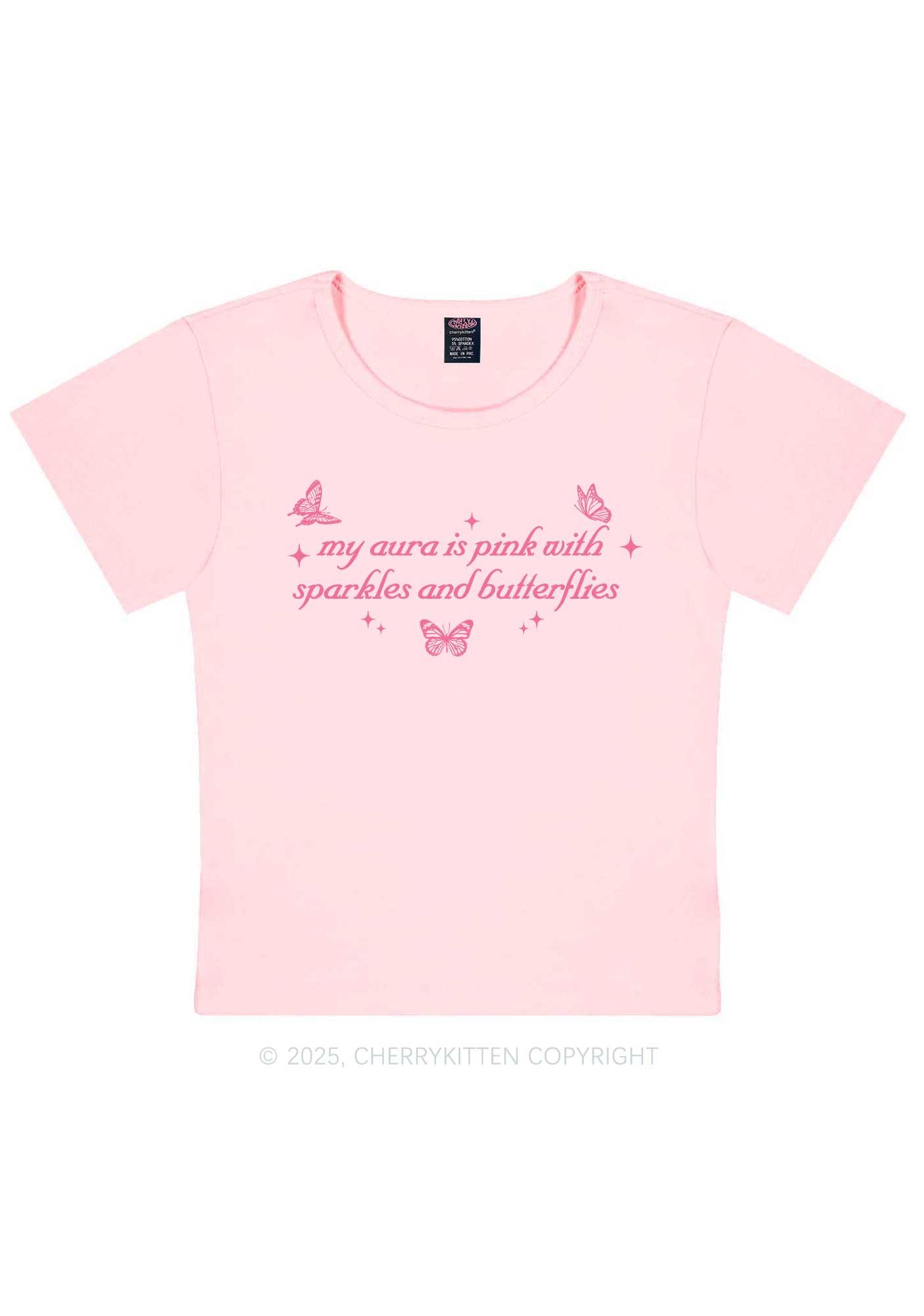 My Aura Is Pink Y2K Baby Tee Cherrykitten