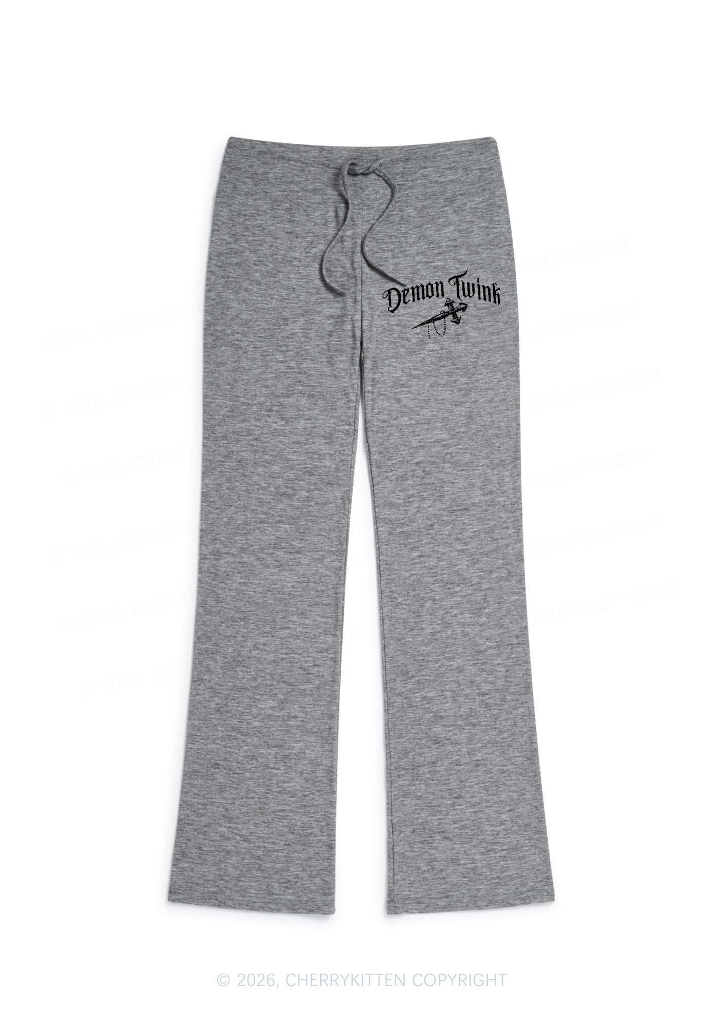 Demon Twink Pride Y2K Low Rise Drawstring Flare Pants Cherrykitten