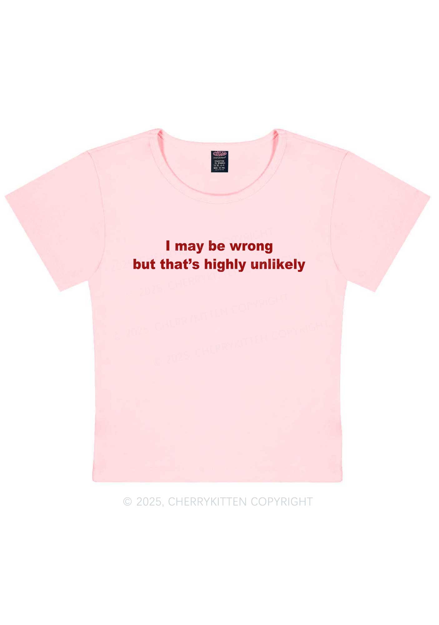 Highly Unlikely Y2K Baby Tee Cherrykitten