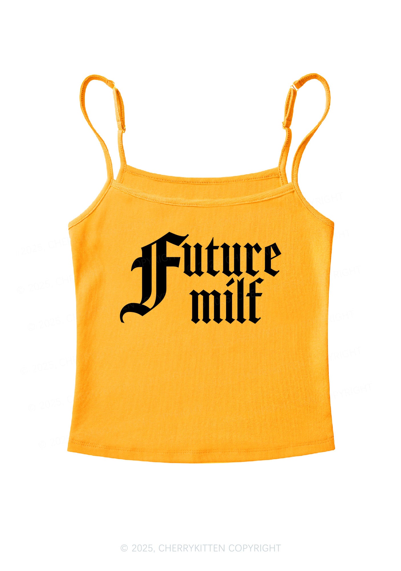 Custom Text Gothic Font Y2K Spaghetti Strap Cami Cherrykitten