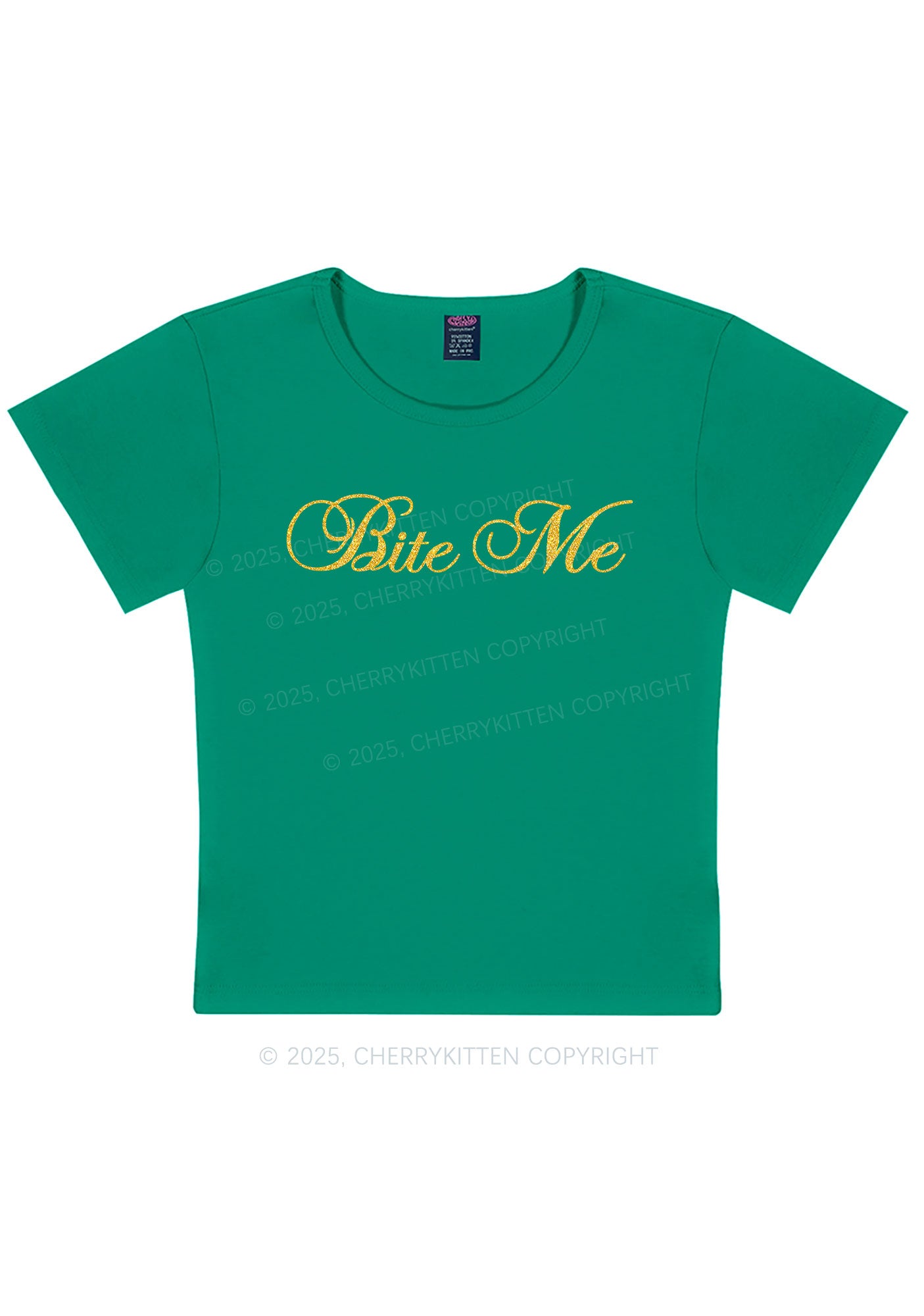 Glitter Bite Me Y2K Baby Tee Cherrykitten