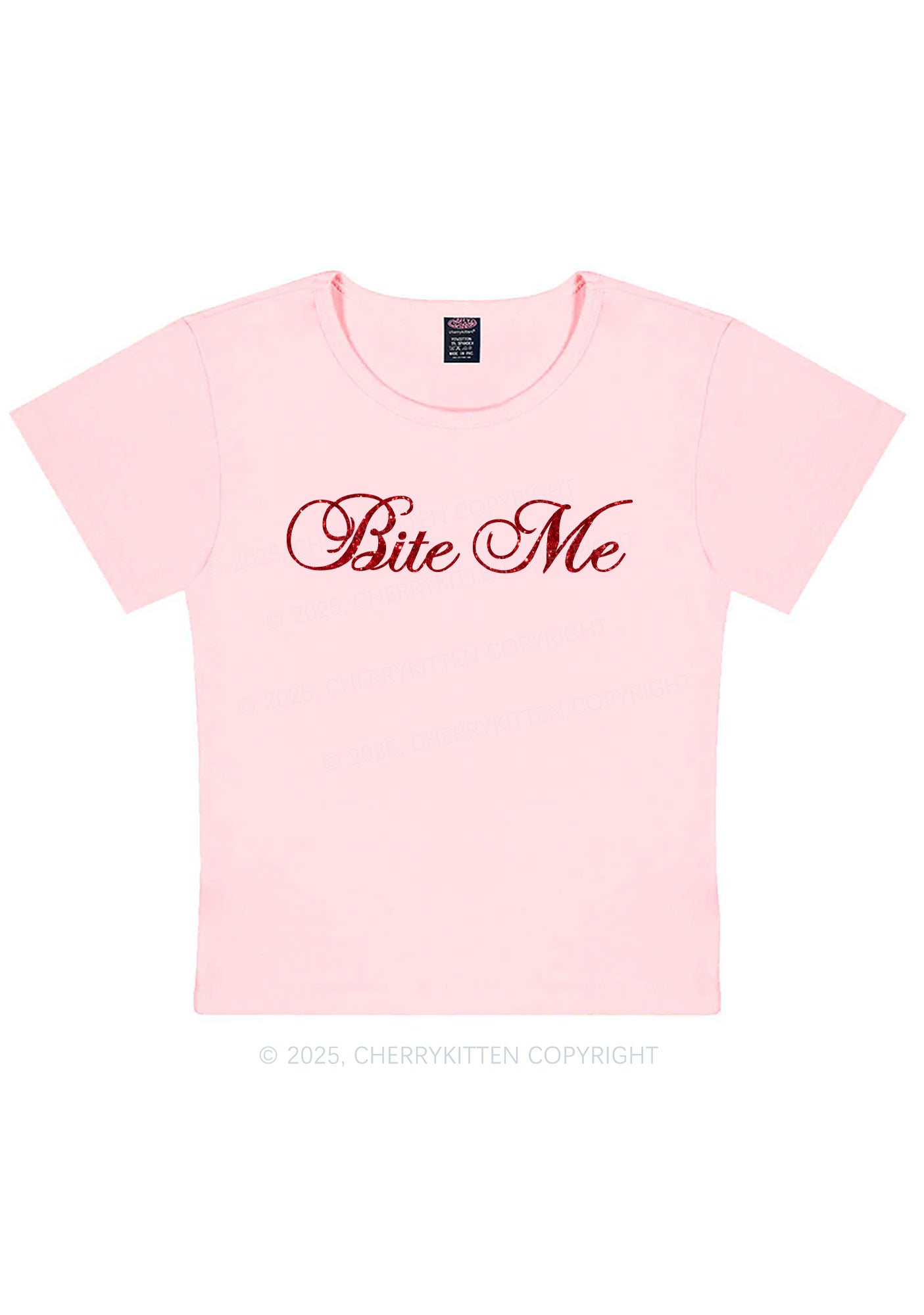Glitter Bite Me Y2K Baby Tee Cherrykitten