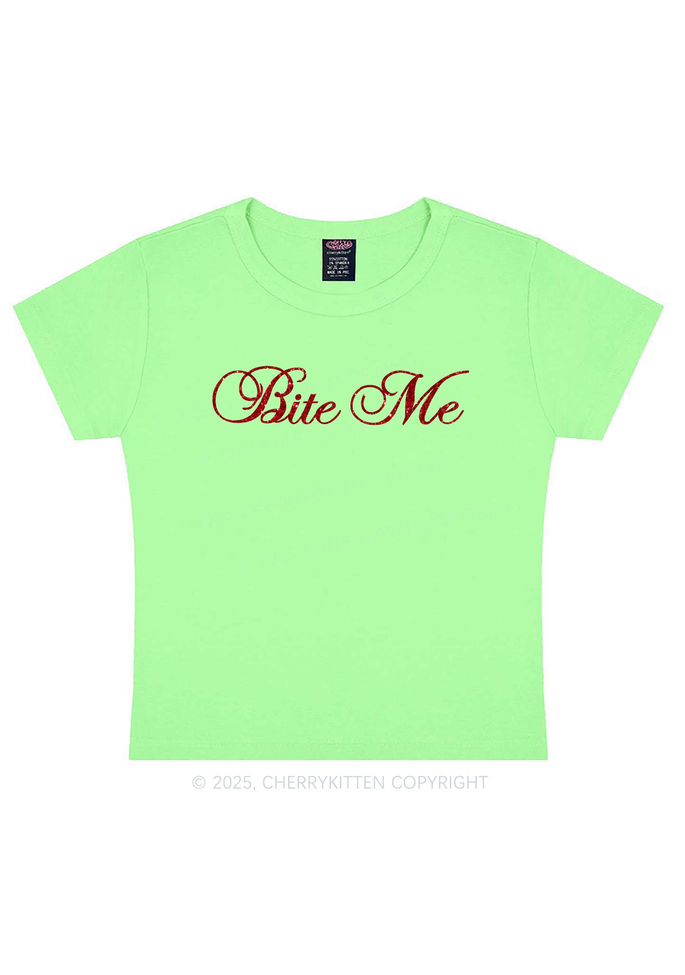 Glitter Bite Me Y2K Baby Tee Cherrykitten