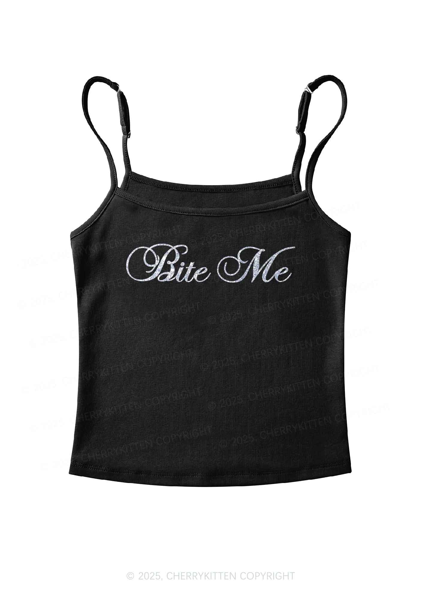 Glitter Bite Me Y2K Spaghetti Strap Cami Cherrykitten