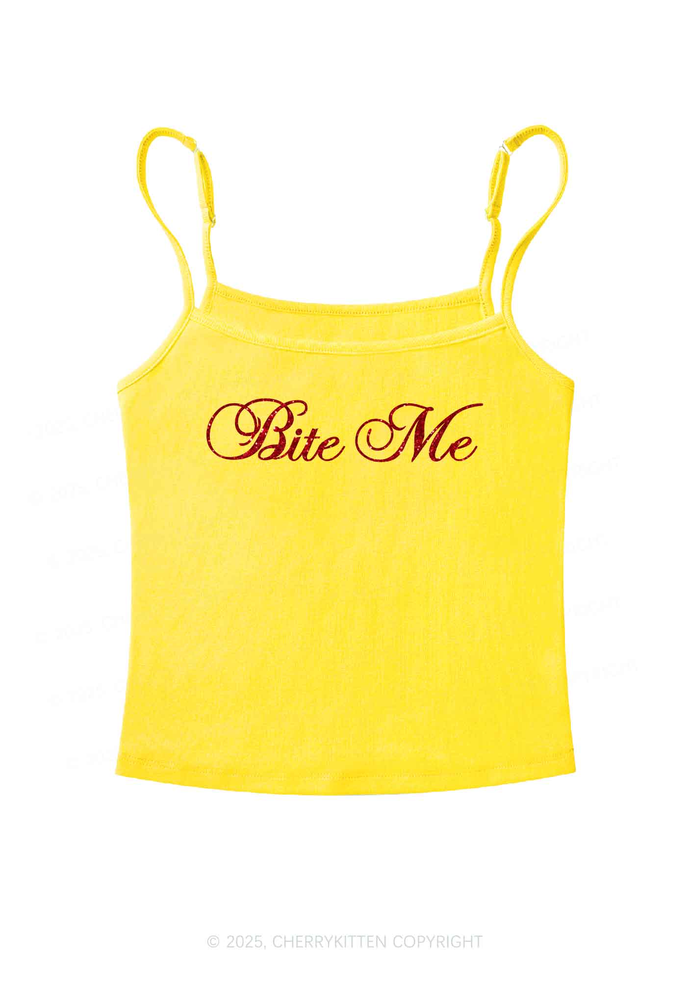 Glitter Bite Me Y2K Spaghetti Strap Cami Cherrykitten