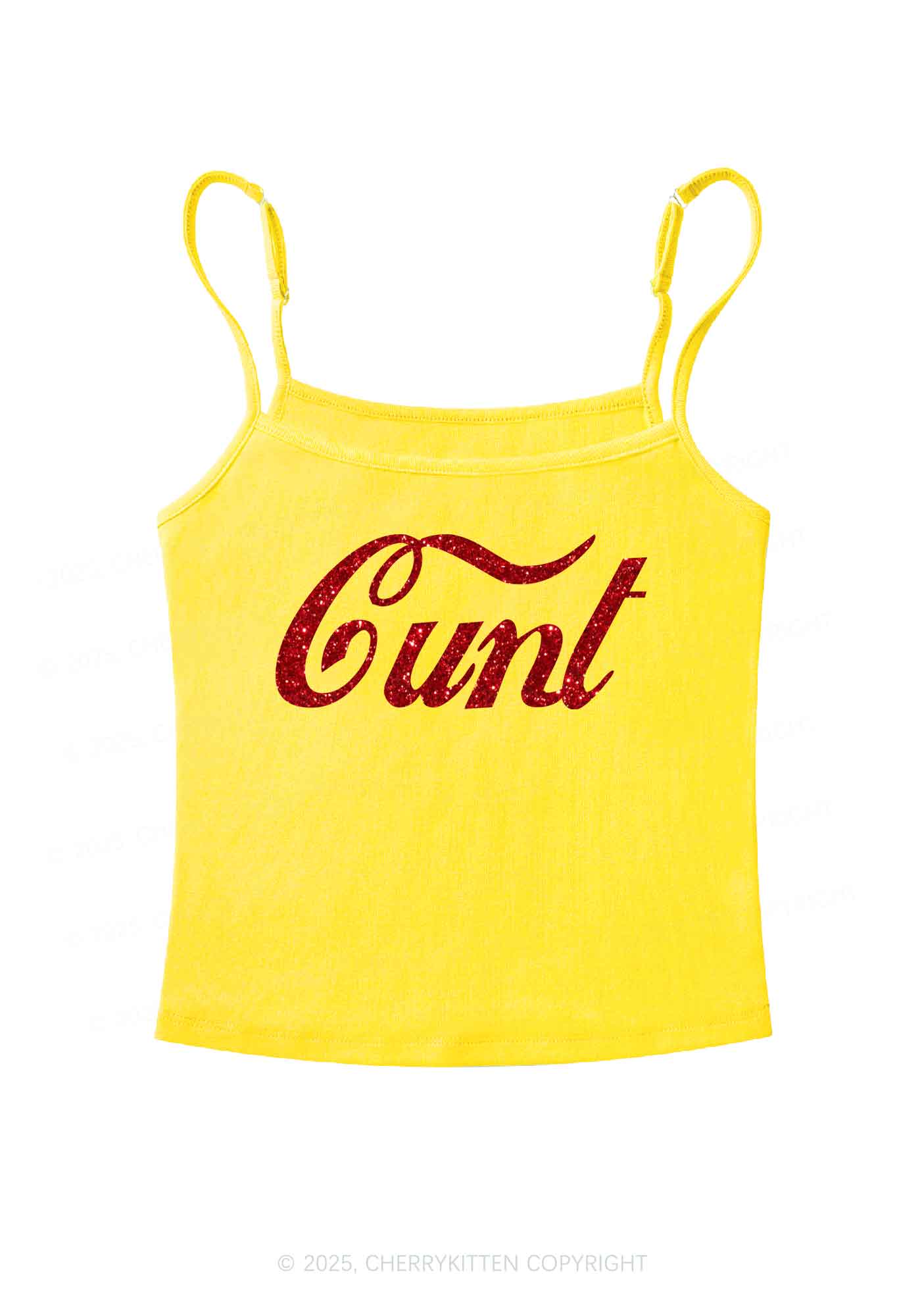 Glitter Special Cxxt Y2K Spaghetti Strap Cami Cherrykitten